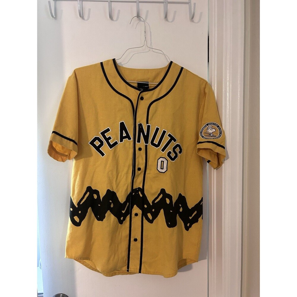 Peanuts Charlie Brown Baseball Jersey BoxLunch #0 Yellow Men’s XS